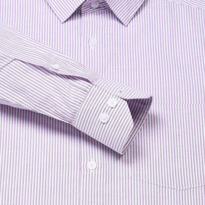 Eclipse Twill Stripe Shirt In Mouve Slim Fit