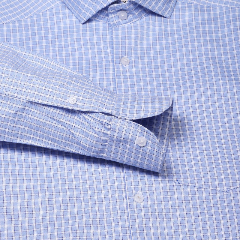 Regal Oxford Check Shirt In Sky Blue Regular Fit