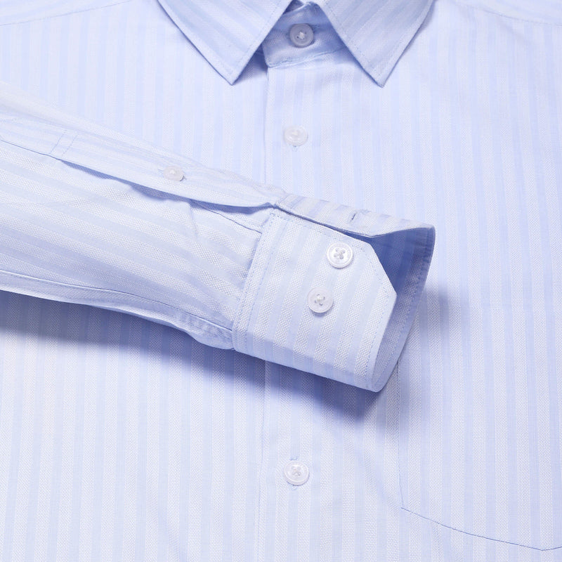 Ziggy Dobby Stripe Shirt In Sky Blue Slim Fit