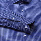 Regal Check Shirt In Royal Blue Regular Fit - The Formal Club