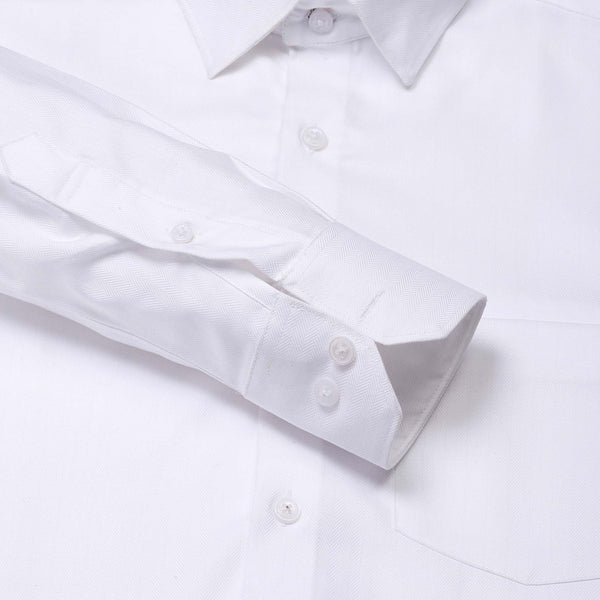Ridge Textured Shirt In White Regular Fit - The Formal Club