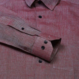 Luna Lenin Solid Shirt In Maroon Slim Fit