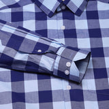 Zephyr Check Shirt In Navy Blue Slim Fit