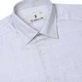 Windowpane Printed Check Shirt In Grey - The Formal Club