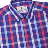 Duplin Yarn Died Check Shirt In Blue Red