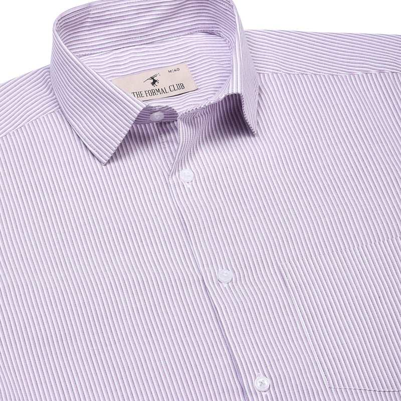 Eclipse Twill Stripe Shirt In Mouve Slim Fit