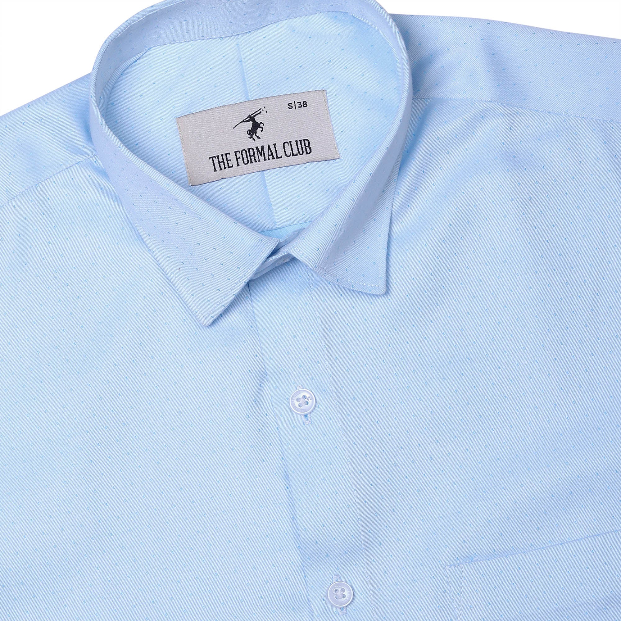 Donald Dobby Textured Shirt in Sky Blue - The Formal Club