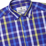 Duplin Yarn Died Check Shirt In Blue Yellow