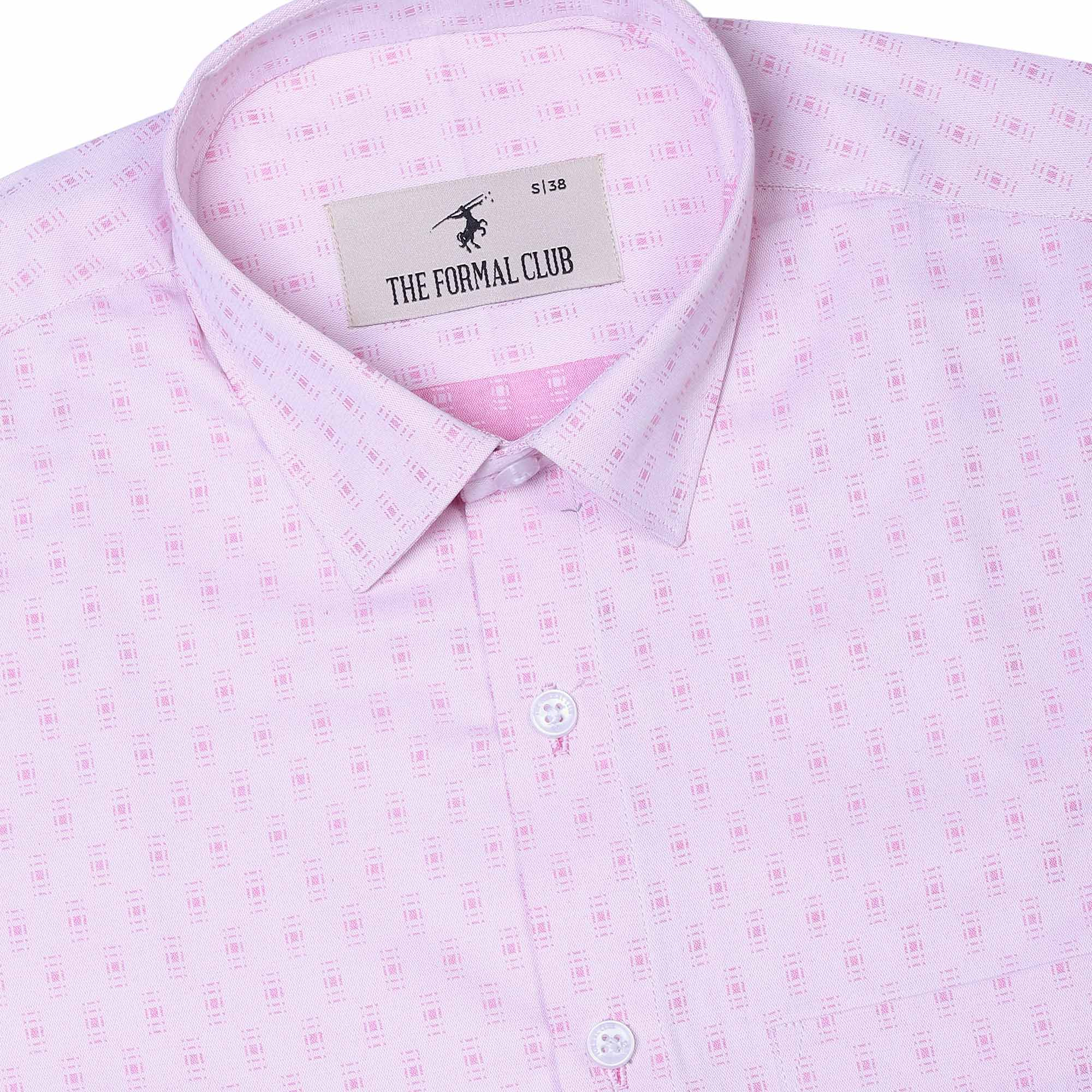 Lisbon Pink Textured Shirt - The Formal Club