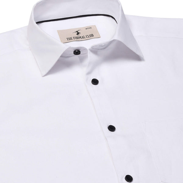 Eclipse Twill Solid Shirt In White Regular Fit