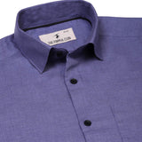 Blendix Twill Solid Shirt In Blue Slim Fit