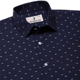 Nova Textured Shirt In Navy Blue Regular Fit