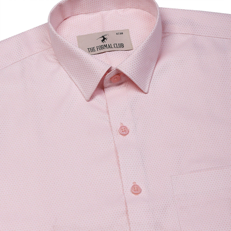 Mikey Dobby Textured Shirt in Peach