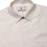 Windowpane Printed Check Shirt In Cream - The Formal Club