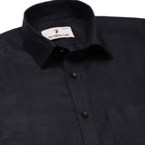 Luna Lenin Solid Shirt In Black Regular Fit