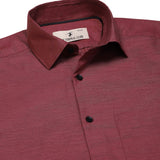 Blendix Twill Solid Shirt In Maroon Slim Fit